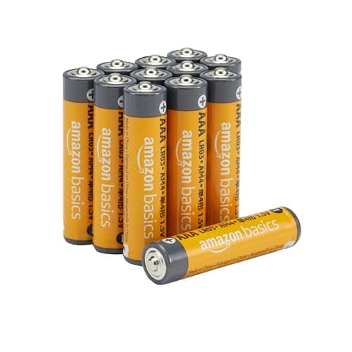 Amazon Basics 12-Pack AAA Alkaline High-Performance Batteries, 1.5 Volt, 10-Year Shelf Life