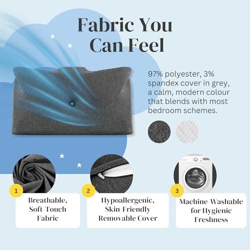 Straame Memory Foam Neck Pillow, Butterfly Shape, 14/9cm Dual Height, Grey — view 5