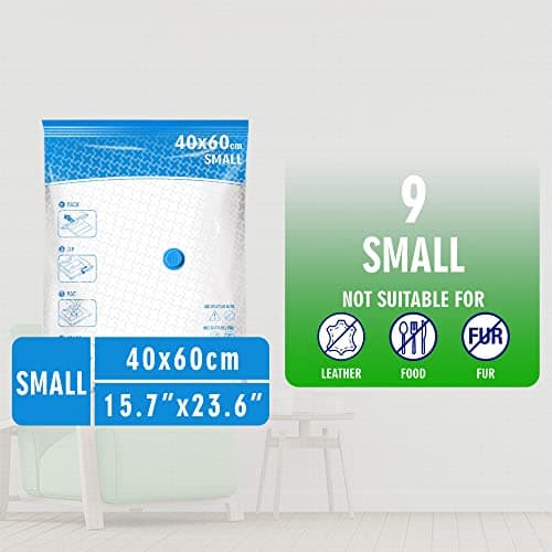 STORAGE MASTER Space Saver Bags for Travel and Home Reusable Vacuum Storage Bags Save 80% More Storage Space Work with Vacuum Cleaner (9 Small, No Pump Included) — view 2