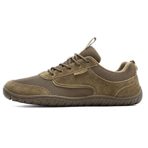 JUJIAOSO Unisex Wide Barefoot Shoes for Men Women Outdoor Trail Running Minimalist Walking Shoes Lightweight and Breathable(Brown,UK 10) — view 4