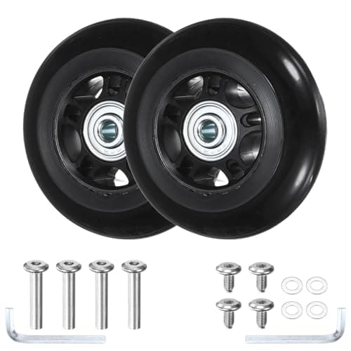 TIXIPEM 2pcs Luggage Suitcase Replacement Wheels 80x24mm, Black