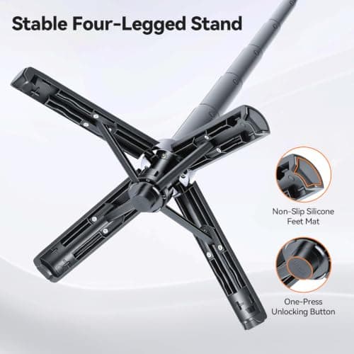 UTEBIT Mini Magnetic Selfie Stick Tripod, Extendable Selfie Stick with Wireless Remote & Handy Capgrip Aluminium Phone Tripod Stand with Horizontal Shooting for iPhone 17 16 15, Android Phones — view 4