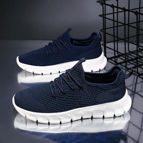 Trainers for Men Women Running Shoes Slip On Gym Sports Navy Size 9 UK — view 6