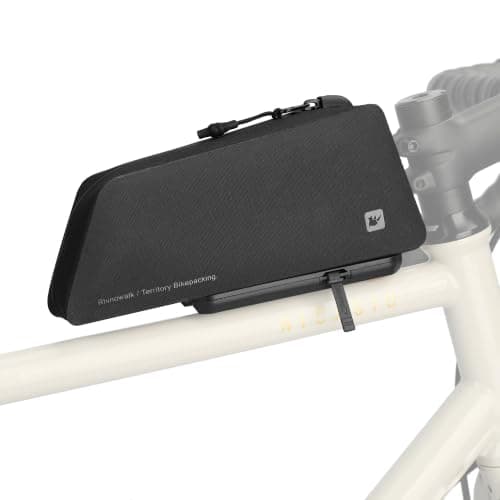 Rhinowalk Bike Top Tube Bag, Quick-Release System, Waterproof 600D TPU Cycling Frame Bag with Bolt-On Mount, Slim Aerodynamic Hard Shell Storage
