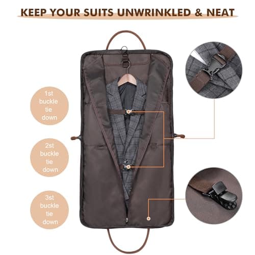 S-ZONE Suit Carry-on Garment Bag Suit Carrier for Men and Women Suit Bag for Travel or Business Trip with Adjustable Shoulder Strap — view 3