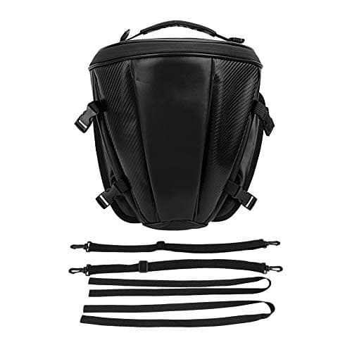 Zohisin Motorcycle Tail Bag Carbon Fiber Motorbike Rear Saddle Bag with Multi Purpose Design for Easy Installation and Secure Storage