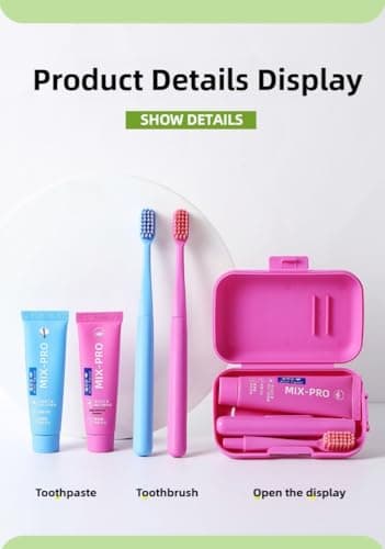 Vonmerie Travel Toothbrush kit & Toothpaste Portable Set, Compact Dental Care Kit,Travel & Business Trip(Blue) — view 6