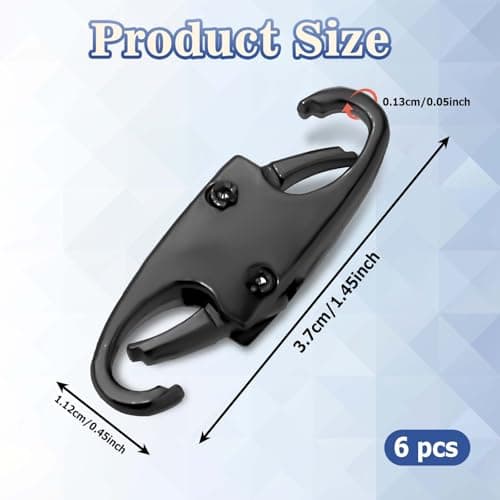 DIVINA VITAE Zipper Clips Anti Theft Deterrent, 6PCS S Carabiner Small Zipper Pull Locks Mini Snap S Hooks for Backpacks Camping Fishing Traveling Outdoor Sports (Black) — view 2