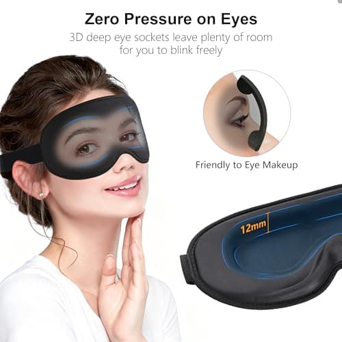 Gritin 100% Blackout Sleep Mask for Women & Men-Zero Eye Pressure Eye Mask — view 3