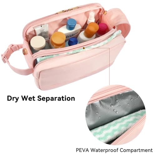 Voova Hanging Travel Toiletry Bag for Men and Women, Pink — view 3