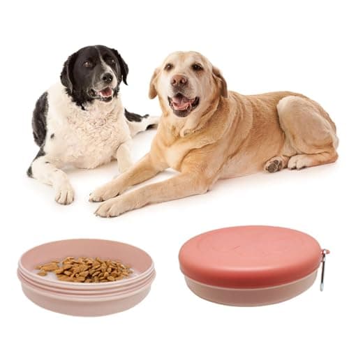 Pet Feeder Watering Can Travel Dog Bowl with Lid Cover for Walking, Travel, Camping and Hiking Portable Cat Water Travel Dog Food Bowl with Lid — view 6