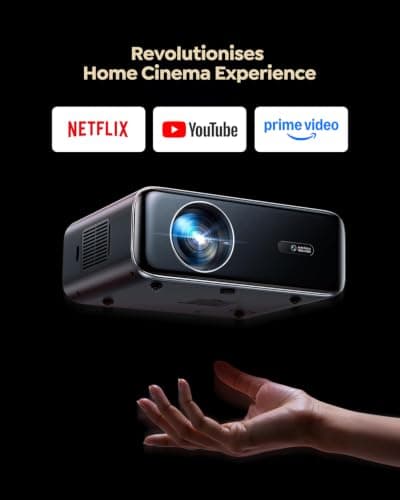 【Netflix Included/Dolby Audio】Smart 4K Projector,1400ANSI FHD 1080P Portable Projector,HDR10 Short Throw Auto Focus/Keystone WiFi6 Bluetooth 50% Zoom Home Cinema Projectors for Bedroom,Outdoor,Gifts — view 2