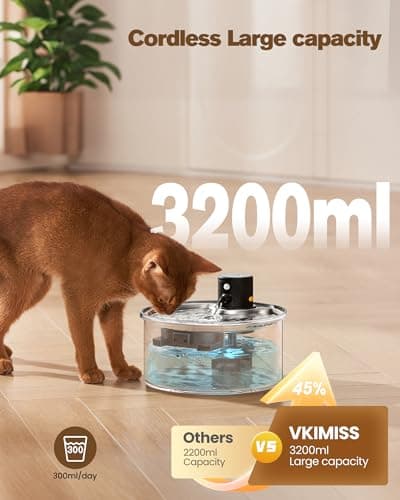 Wireless Cat Water Fountain for Drinking: Battery Operated Cat Fountain — view 4