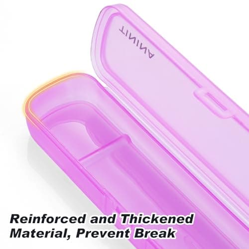Camping Cutlery Set with Case, 4-Piece Stainless Steel Portable Travel Utensils, Reinforced Case with Snap-Lock Closure, Lunch Box for Camping Work School, Fork Spoon Knife, Dishwasher Safe, Rainbow — view 4