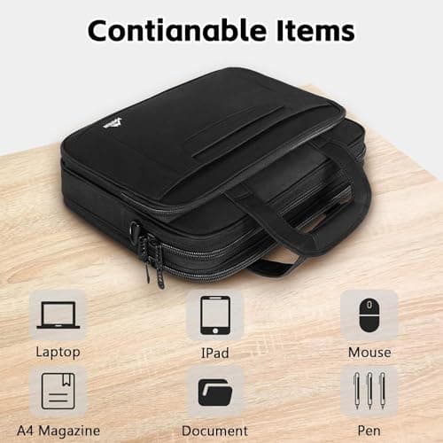 MATEIN 17 inch Laptop Bag, Water-Repellent Computer Briefcase — view 6