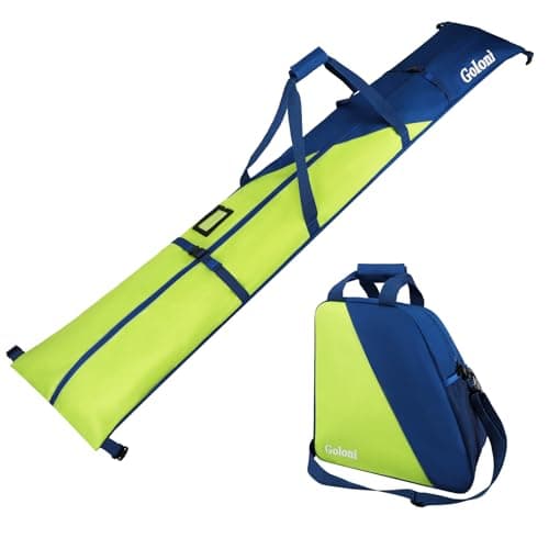Goloni Ski Bag and Boot Bag Combo,Ski Bags for Air Travel,Water- resistant Snowboard Bag Fits for Skis Up to 180 CM and Boots Up To Size US13