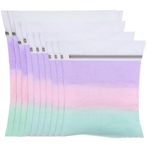 10 Pack Mesh Laundry Bags for Delicates, Mesh Zipped Wash Bags Set, 4 Sizes