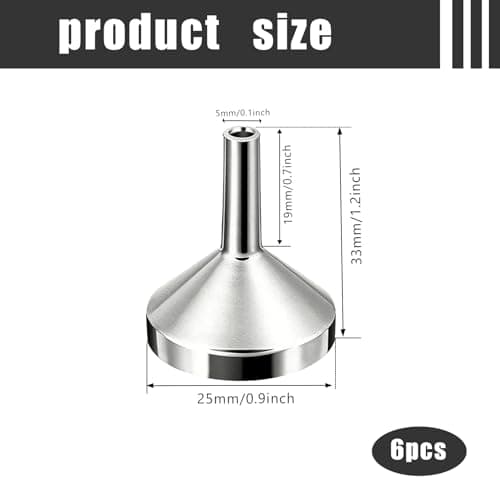 6 Pcs Small Funnels,Mini Metal Funnels for Filling Bottles or Containers — view 2