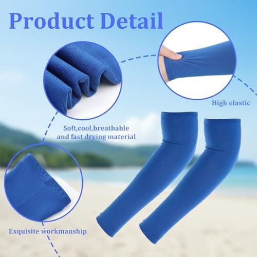 IANFAN 4 Pairs Kids Arm Sleeves, S 30cm Thin UV Sun Protection Cooling Compression Sleeves, Outdoor Sport Breathable Elastic Ice Sleeve For Youth Boys, Black White Light Gray Royal Blue — view 3