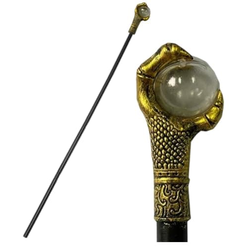 GORGECRAFT 40.9in Dragon Claw Walking Stick Vintage Canes Egyptian Staff Scepter with Gold Copper Color Claw Head Plastic Cosplay Wand for Halloween Witches Wizards Dress Up Party Costume Accessories