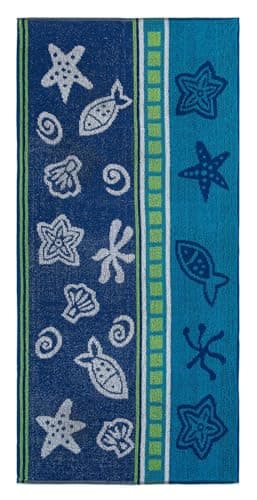 Adore Jacquard Cotton Rich Beach Towel 75 x 150cm - Starfish Blue — view 4
