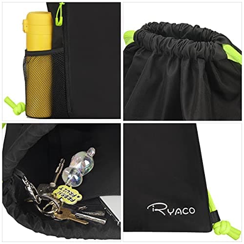 RYACO Waterproof Drawstring Backpack, Swimming Sports Gym Bag — view 3