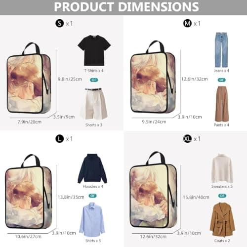 Vortithora 4 Set Love-Grandma Compression Packing Cubes — view 3