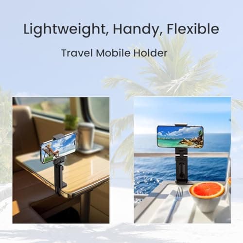 DTHGAEYQQ 360 Degree Rotatable Adjustable Phone Holder - Airplane in Flight, Plastic Retractable, Foldable Travel Essential for Home/Office - Universal, Black — view 6