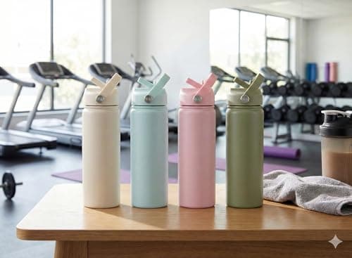 TEMMIA Stainless Steel Water Bottle 500 ml - Double-Walled & Vacuum Insulated - BPA-Free, Leak-proof & Reusable - Thermal Flask for Hot & Cold Drinks, Sports, Office & Travel (Light Blue) — view 3