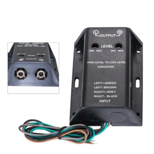 Kivivaka High to Low Level Speaker, Practical Accessories for rca Converter Adapter Car Audio Bass Output Adjustable Input Sensitivity — view 2