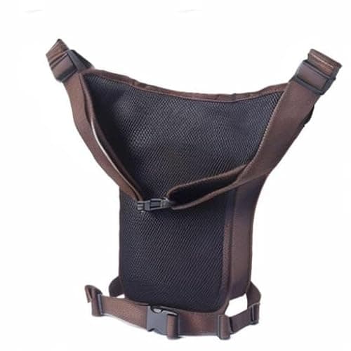 Canvas Waist Pack Drop Leg Bag for Men Women Crossbody Shoulder Waist Fanny Pack Travel Outdoor Sports Motorcycle Bike Cycling Pouch Khaki — view 6