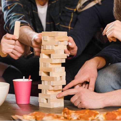 Lizzy 1 x Wooden Tumble Tower Stacking Game Minature size | 54 wooden blocks Tumbling Tower Stacking Game | Board Games Fun Entertainment for Kids and Adults (1) — view 4