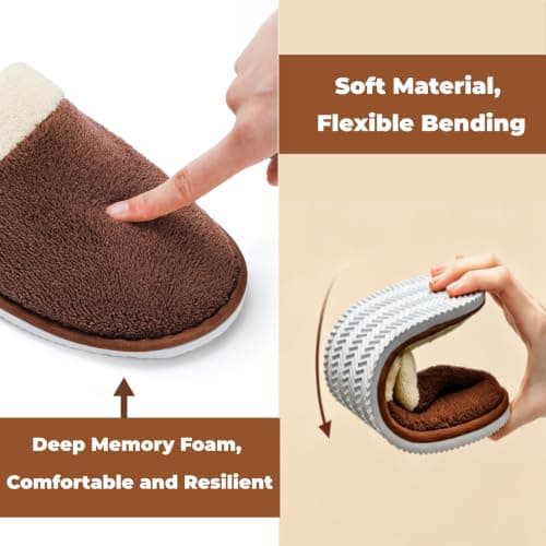 Goaste 8 Pairs Disposable Home Slippers, Non Slip Hotel Slippers, Washable Coral Fleece Spa Slippers, Closed-Toe Guest Slippers in 2 Colors for Men Women Guests, Home, Bathroom, Bedroom, Hotel, Travel — view 5