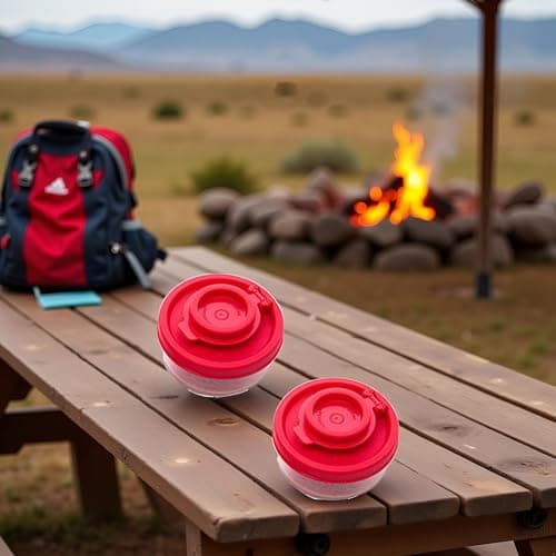 2Pcs Red Small Salt and Pepper Shakers for On The Go - Mini Shaker Set for Salt and Pepper with Lid to Take with You - Perfect for Travel, Camping and to-Go 40G, Salt Shakers，Salt and Pepper — view 3
