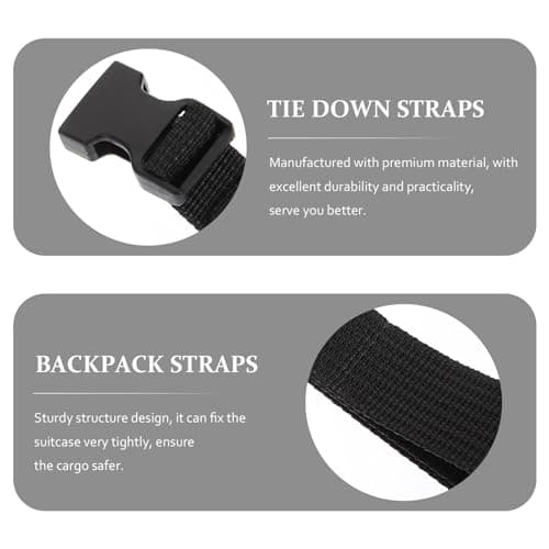 4pcs Black Luggage Tie down Straps Quick Release Buckle — view 3