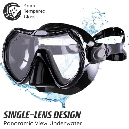 Osprey Adult Snorkel Set with Tempered Glass Mask & Semi-Dry Snorkel — view 6