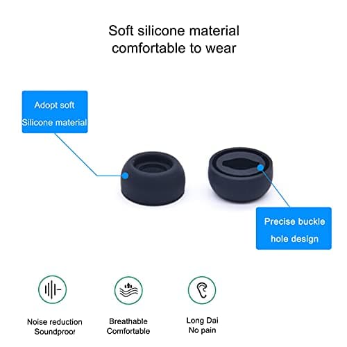 Adhiper Silicone Earbuds Replacement Buds Pro Earbuds Earmuffs Compatible for Samsung Galaxy Buds Pro Earplugs-fit in the charging case, Noise-Reducing non-Slip Silicone Earplugs with filter (Black) — view 3