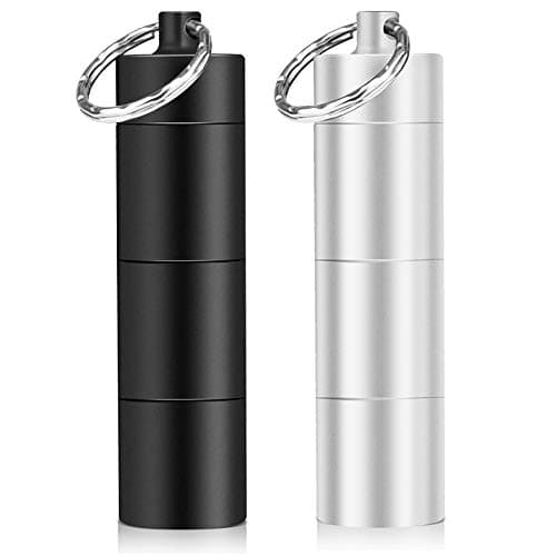Opret Small Metal Pill Box, 2 Pack Portable Travel Tablet Box Keychain
