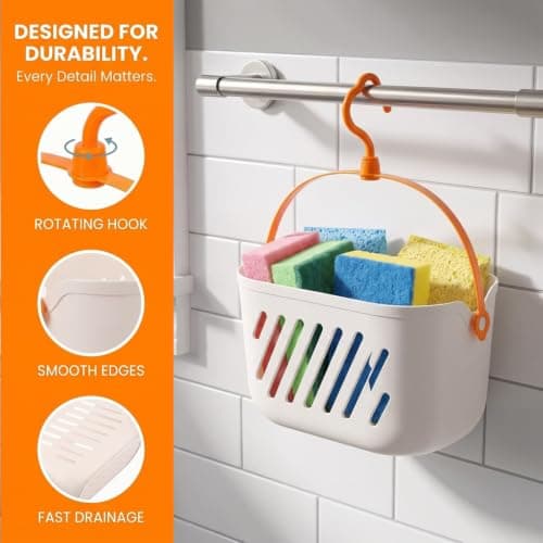 Leipsychic Portable Shower Caddy Basket, Hanging Plastic Organizer with Handle, 2-Pack, Shower Caddy for Camp, Bathroom, College Dorm, Kitchen (D) — view 2