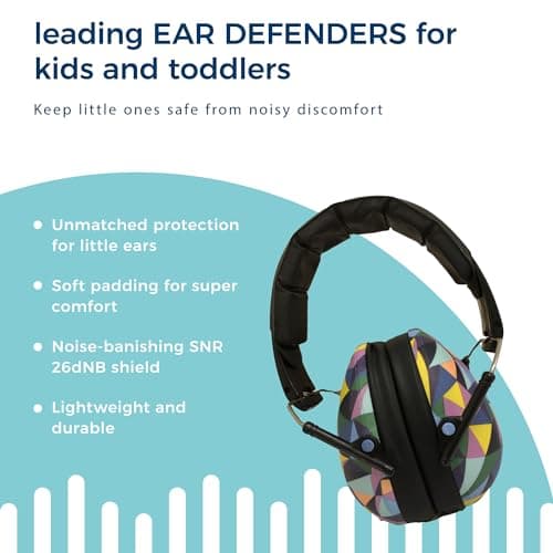Banz Kids Ear Defenders - Snr 25dB Noise Cancelling Headphones for Children Ages 2 Years & Up - Sound Blocking Protection Earmuffs — view 3