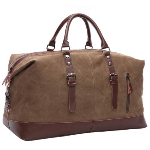 Canvas Duffle Bag 40-50L Large Capacity Travel Bag, Gym Duffle Bag Multi-Functional Shoulder, Hand, and Crossbody Carry Weekend Bag for Men and Women