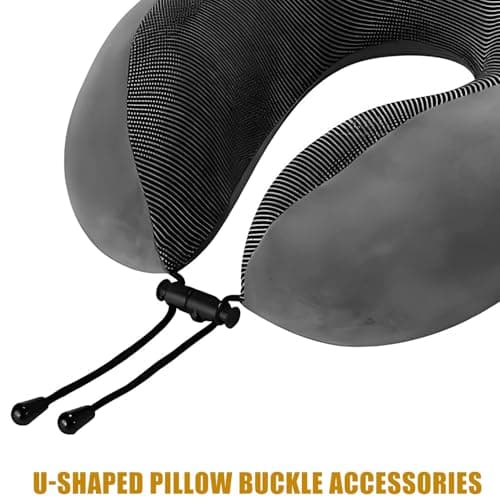6pcs Adjustable Neck Pillow Cord Anti Loss Strap for Travel Use Black — view 3