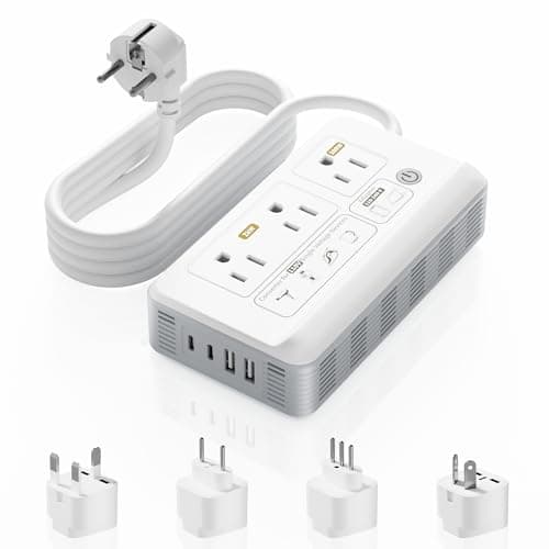 Mapambo 2000W Voltage Converter US to Europe, 7 in 1 Converter for European Travel for Hair Dryer, Kettles, Coffee Makers and etc. 220v to 110v Converter for International Travels (White)