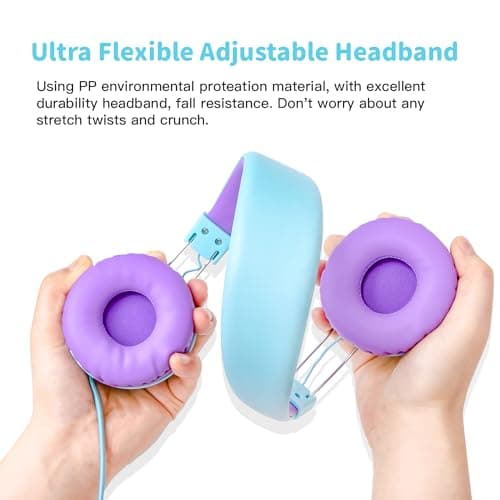 Olyre Foldable Kids Wired Headphones, Microphone Headset for Boys & Girls — view 4