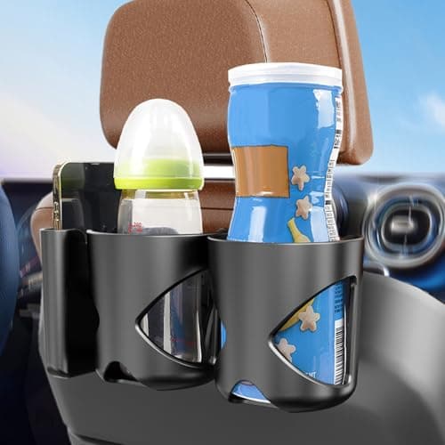 Seat Back for Food Tray with High Load Capacity, Seat Back with Drink Holder for Drinks Smartphone Keys Headphones Travel Road Trip — view 2