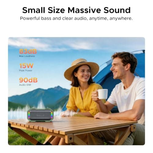 DOOGEEEco MagGrip Magnetic Portable Bluetooth Speaker, IP67 Waterproof Wireless Portable Speakers Bluetooth with RGB Light, 10W Loud Stereo TWS Pairing Bluetooth Speakers for Outdoor Kitchen - Green — view 6