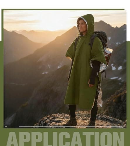 Emergency Survival Rain Poncho with Hood — view 6
