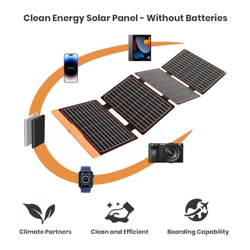 FlexSolar 40W Solar Panel, Foldable Solar Charger USB C/A for Camping etc. — view 3