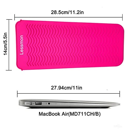 Lessmon Heat Resistant Mat Pouch for Styling Tools, 28.5x14cm, Pink — view 6