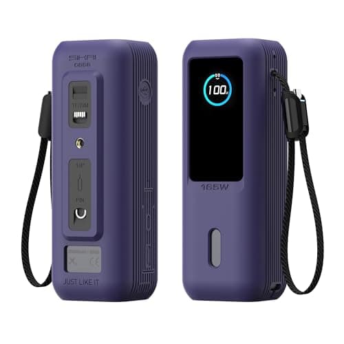 Silicone Case for Anker Laptop Power Bank 165W (25000mAh) with 1/4-inch Nut Hole, TF/Sim Card, Card Pin Storage Slot for Anker Power Bank 165W Skin-Friendly Anti-Lost Protective Case (Purple)
